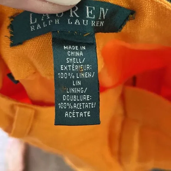 LAUREN | 2 pc suit | orange | lined | size 14 | suit | jacket | like new - Picture 4 of 10